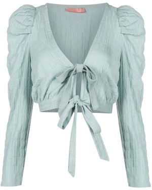 Clube Bossa Mandoline Cropped Blouse - Blue
