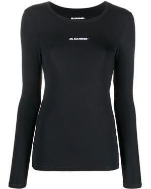 Jil Sander Crew Neck Long Sleeve Shirt - Schwarz