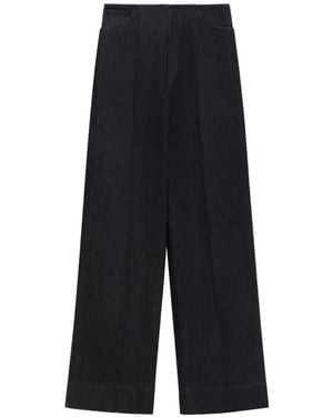 Marni Raw-Unwashed Vertical-Stitch Jeans - Blue