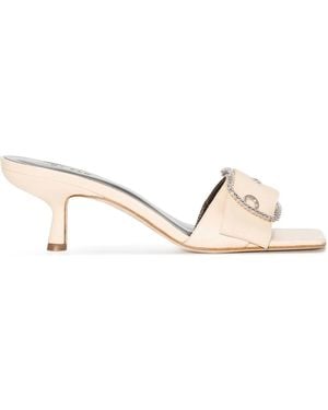 BY FAR Davina 60Mm Buckle-Detail Sandals - Natural