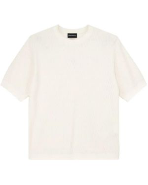 Emporio Armani Chevron Jacquard Knit Jumper - White