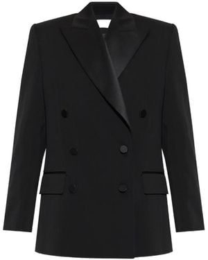 Balmain Double-Breasted Wool Blazer - Black