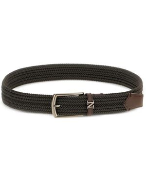 ZEGNA Cinturón con diseño trenzado - Negro