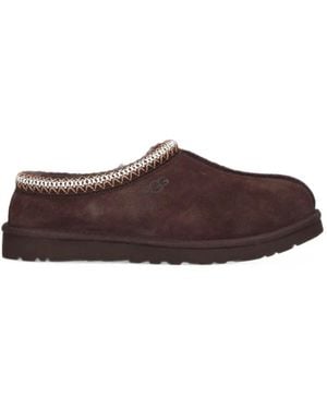 UGG Tasman Ii Embroidered-Trim Suede Mules - Brown