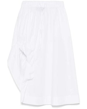 Simone Rocha Gathered-Slit Midi Skirt - White