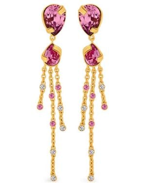 Oscar de la Renta Drop Chain Earrings - Metallic