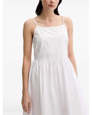 Benetton Floral-Embroidered Midi Dress - White
