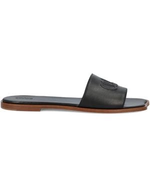 Chloé Logo-Embellishment Flat Sandals - White