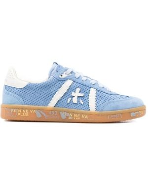 Premiata Perforated Trainers - Blue