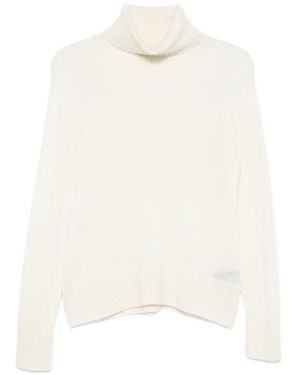 Aragona Rollkragenpullover Mit Geripptem Saum - Weiß