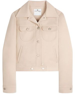 Courreges Signature Twill Trucker Jacket - Natural