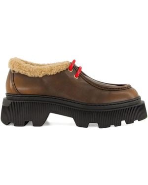 Santoni Leather Derby Shoes - Brown