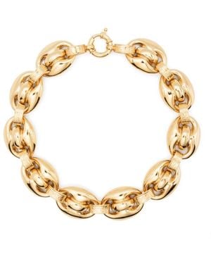 Gas Bijoux Engraved-Detail Chain Necklace - Metallic