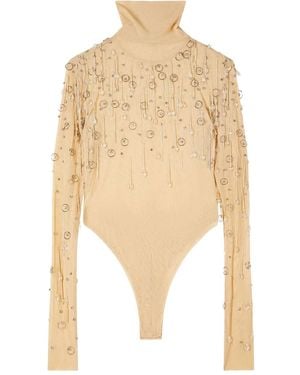 Patrizia Pepe Body con detalle de cuentas - Blanco