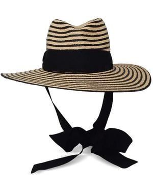 Gigi Burris Millinery Sombrero Jeanne De Rafia A Rayas - Negro