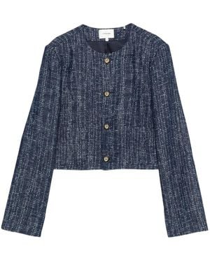FRAME The Tweed Button-Up Jacket - Blue