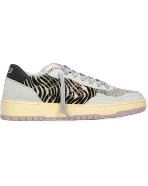 Evenuel Zebra-Print Panelled Sneakers - White