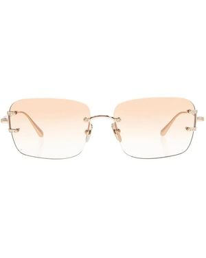 Linda Farrow Sasha Rectangle-Frame Sunglasses - Pink