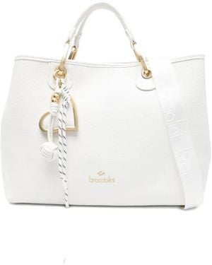 Braccialini Beth Heart-Charm Tote Bag - White