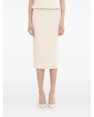 Nissa High-Waisted Pencil Midi Skirt - Natural