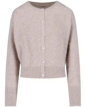 Almada Label Button-Up Cashmere Cardigan - Natural