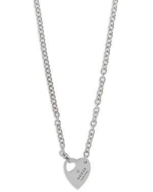 Gucci Heart-Shaped Pendant Necklace - White