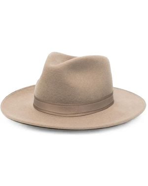 Max Mara Grosgrain-Trim Felt Hat - Natural