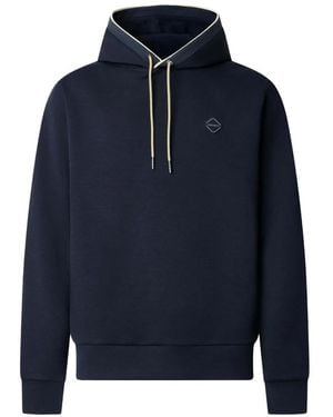 Hackett Piping-Detail Logo-Patch Hoodie - Blue