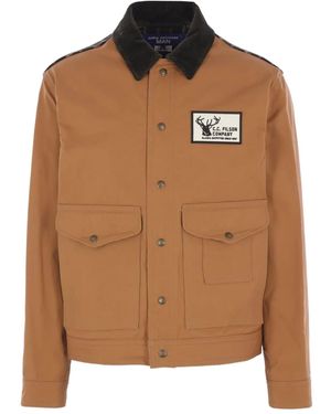 Junya Watanabe Jacke mit karierten Einsätzen - Braun