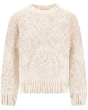Herno Maglione Con Motivo Fiocco Di Neve - Bianco