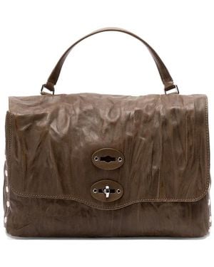 Zanellato Studded Leather Shoulder Bag - Brown