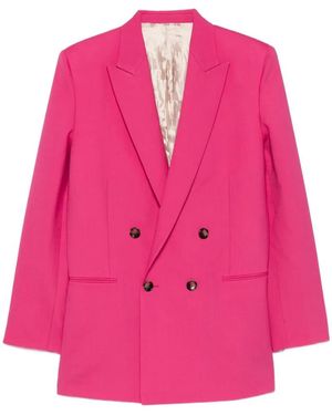 Alberta Ferretti Double-Breasted Jacket - Pink