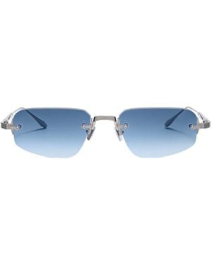 Akoni Juno-Three Geometric-Frame Sunglasses - Blue