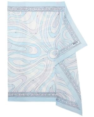 PUCCI Marmo-Print Cotton Sarong - Blue