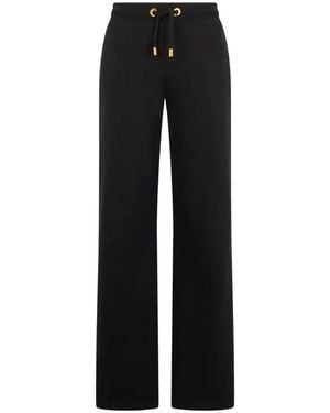 Roberto Cavalli Drawstring-Waist Wide-Leg Track Trousers - Black