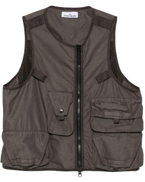 Stone Island Pockets Zip Vest - Grey
