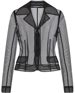 Dolce & Gabbana Organza Single-breasted Jacket - Black