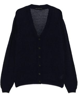 Low Brand Cardigan Mit Lochstrickmuster - Blau