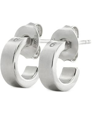 MM6 by Maison Margiela Logo-Engraved Hoop Earrings - White