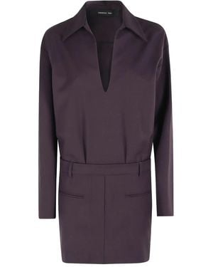 FEDERICA TOSI Long-sleeve V-neck dress - Morado