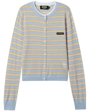 Mini Cream Striped Cardigan - White