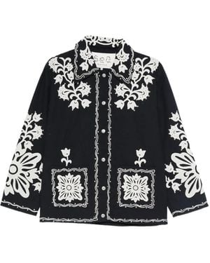 Sea Chaqueta con bordado floral - Negro