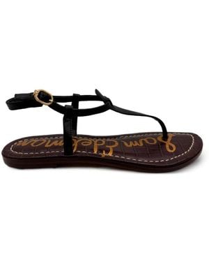 Sam Edelman Gigi Buckle-Strap Leather Sandals - Black