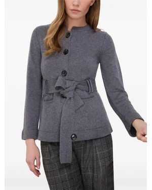Jane Winter Cardigan Mit Gürtel - Grau