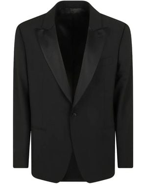 Lardini Peak-Lapel Single-Breasted Jacket - Black