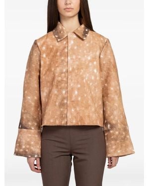 St. Agni Fawn-Print Single-Breasted Jacket - Brown