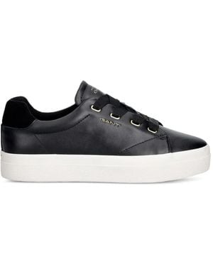 GANT Logo-Lettering Leather Trainers - Black