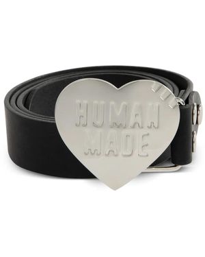 Human Made Heart-Buckle Leather Belt - Black