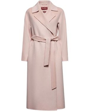 Max Mara Belted Wool Coat - Pink