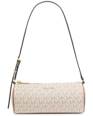 Michael Kors Small Izzy Logo-Print Shoulder Bag - Natural